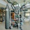 fitness center with heavy bag